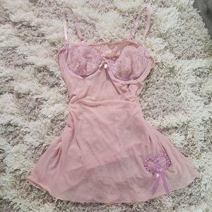 baby pink mesh victoria secret cami slip